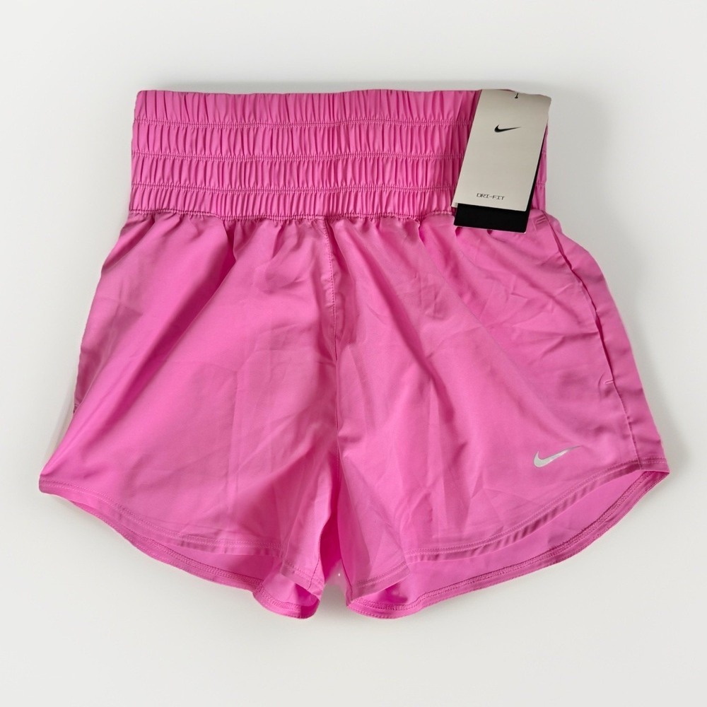 NWT Nike One Dri-FIT High Waisted Running Shorts Womens S 3" Brief Lined Pink